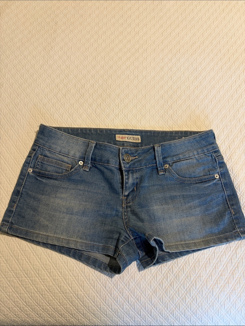 Guess Blue Denim Short Shorts